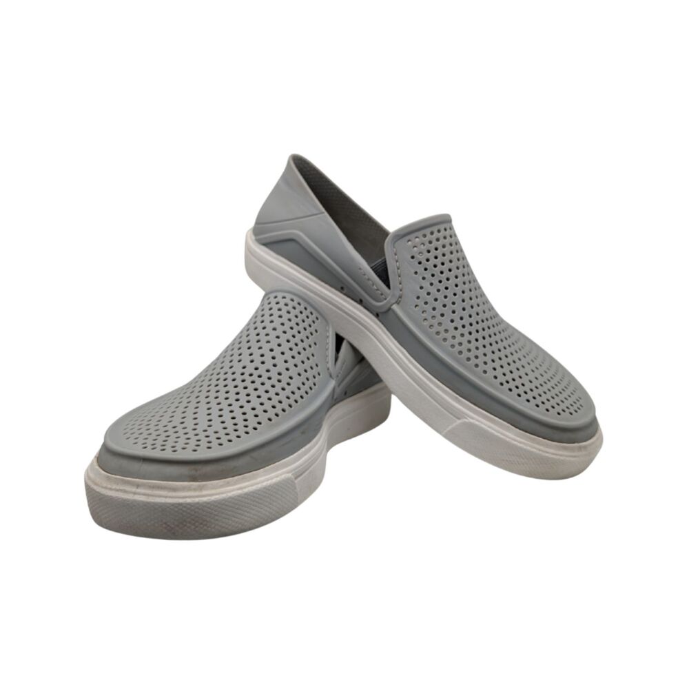 Crocs Gray Perforated Slip On Loafers Size Big Kid J2